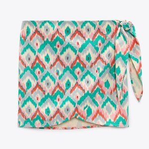 Zara Wrap Front Beaded Mini Skirt